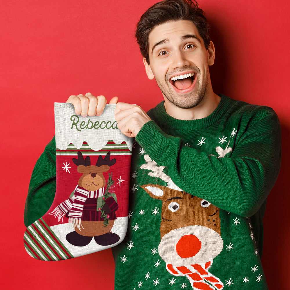 Personalized Name Christmas Stockings Custom Text Christmas Gifts-Blongser