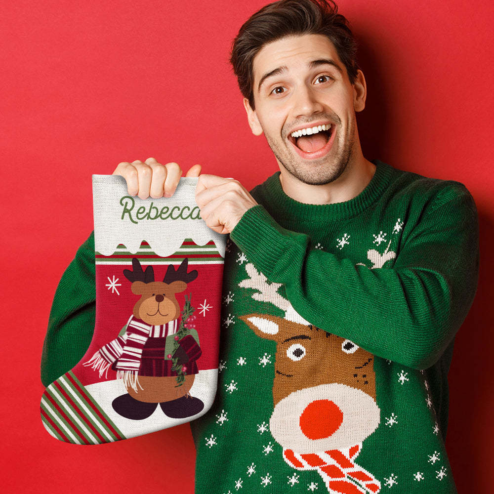 Personalized Name Christmas Stockings Custom Text Christmas Gifts-Blongser
