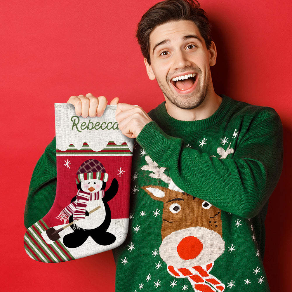 Personalized Name Christmas Stockings Custom Text Christmas Gifts-Blongser