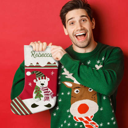 Personalized Name Christmas Stockings Custom Text Christmas Gifts-Blongser
