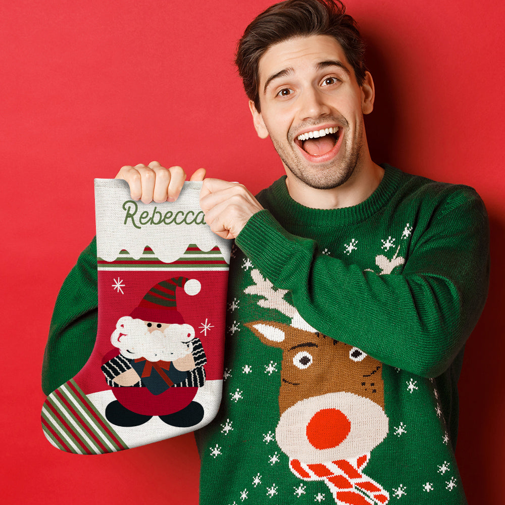 Personalized Name Christmas Stockings Custom Text Christmas Gifts-Blongser