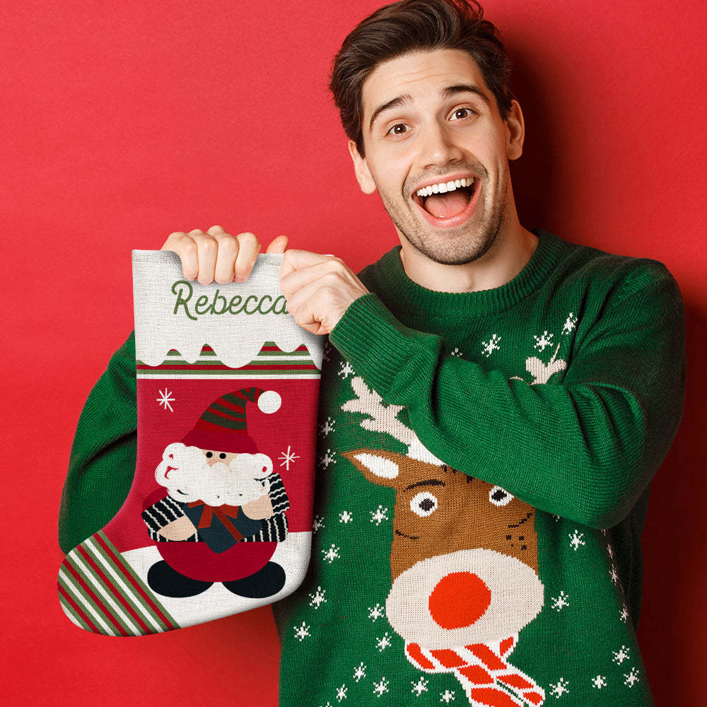 Personalized Name Christmas Stockings Custom Text Christmas Gifts-Blongser