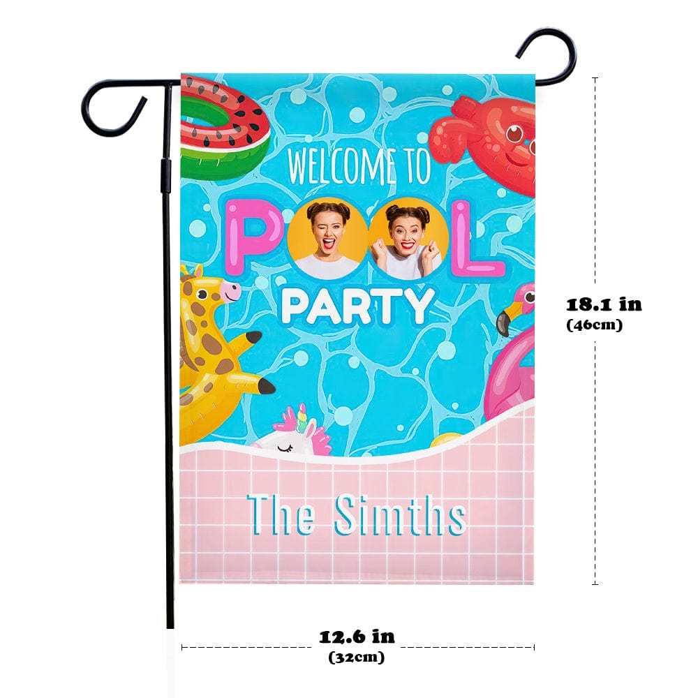 Welcome Sign Garden Flag Personalized Garden Flag for Pool Party-Blongser