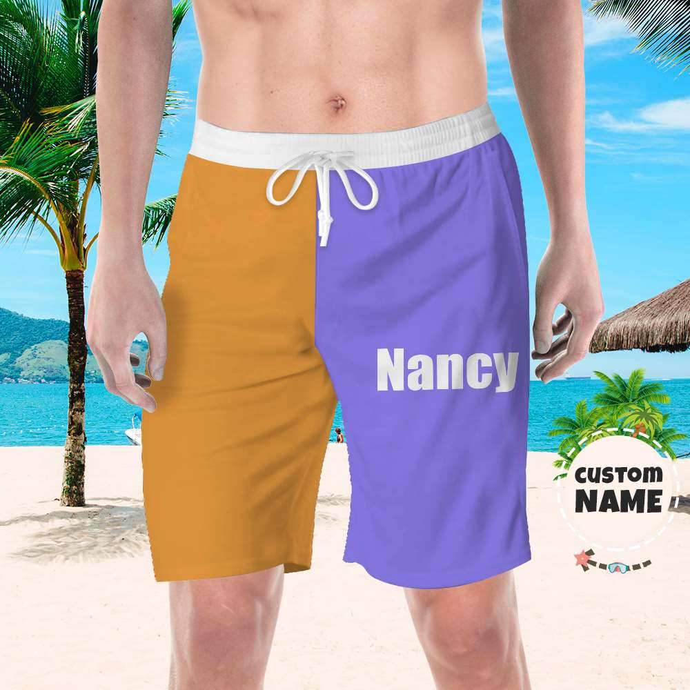 Personalized Beach Shorts Picture Swim Swimming Trunks Custom Swim Swimming Trunks with Name-Blongser
