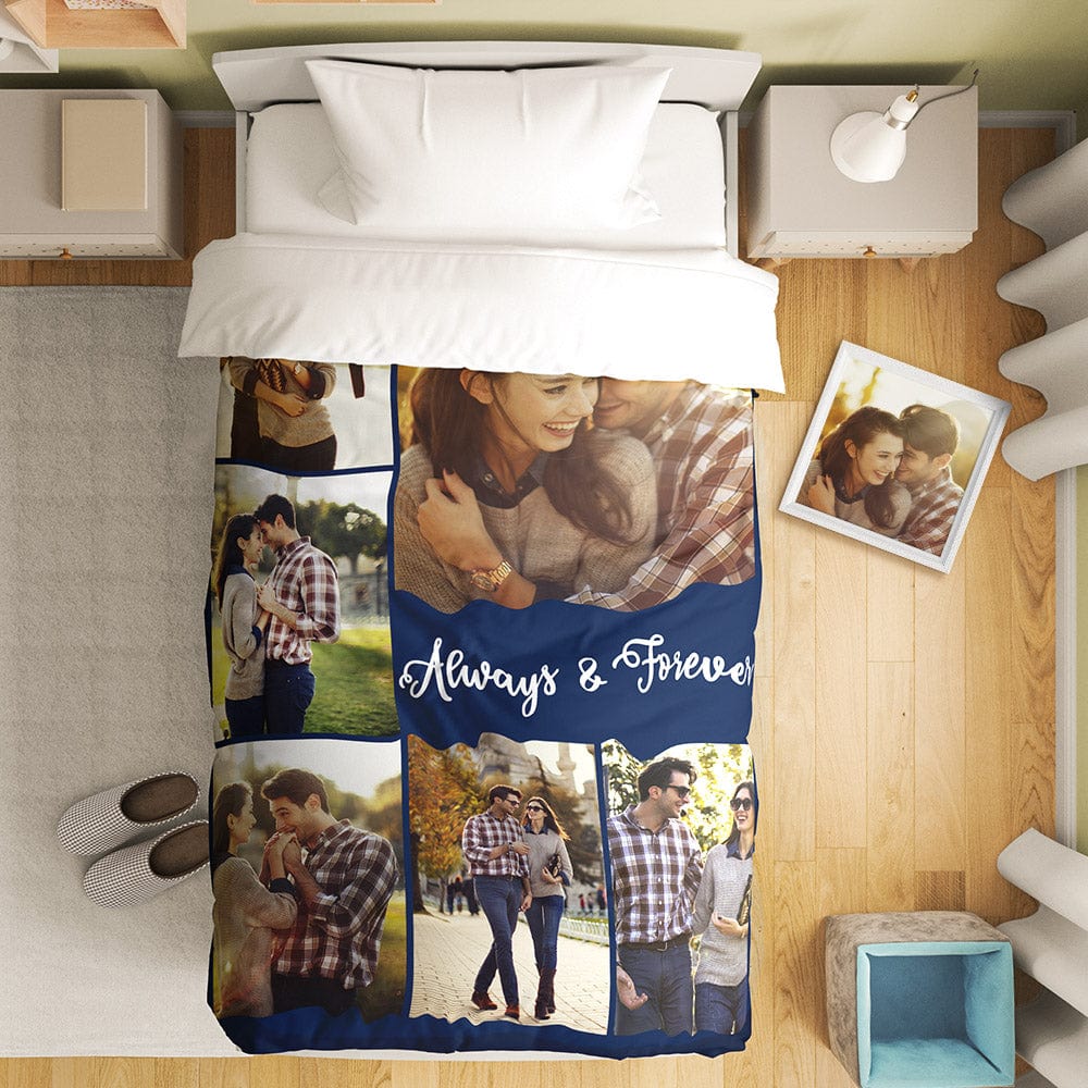 Custom Photo Collage Bedding Personalized Bedding Duvet Cover Single Bed Sheet Gifts-Blongser
