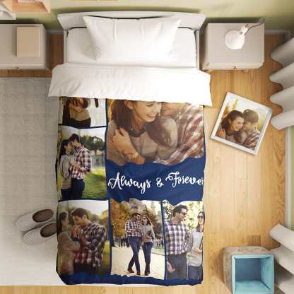 Custom Photo Collage Bedding Personalized Bedding Duvet Cover Single Bed Sheet Gifts-Blongser