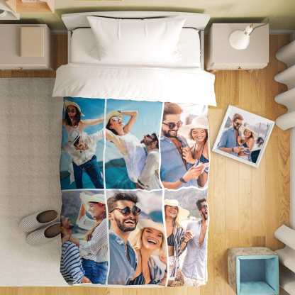 Custom Photo Collage Bedding Personalized Bedding Duvet Cover Single Bed Sheet Gifts-Blongser