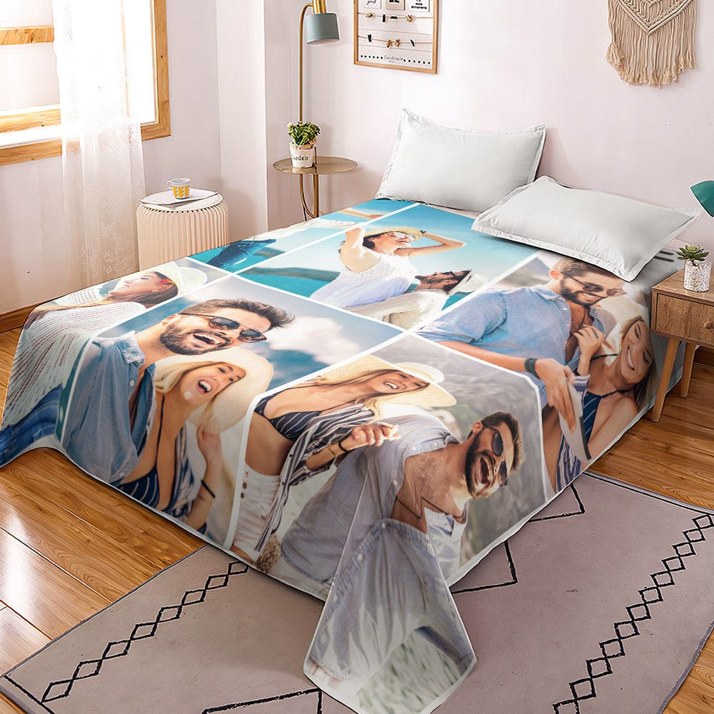 Custom Photo Collage Bedding Personalized Bedding Duvet Cover Double Bed Sheet Gifts-Blongser