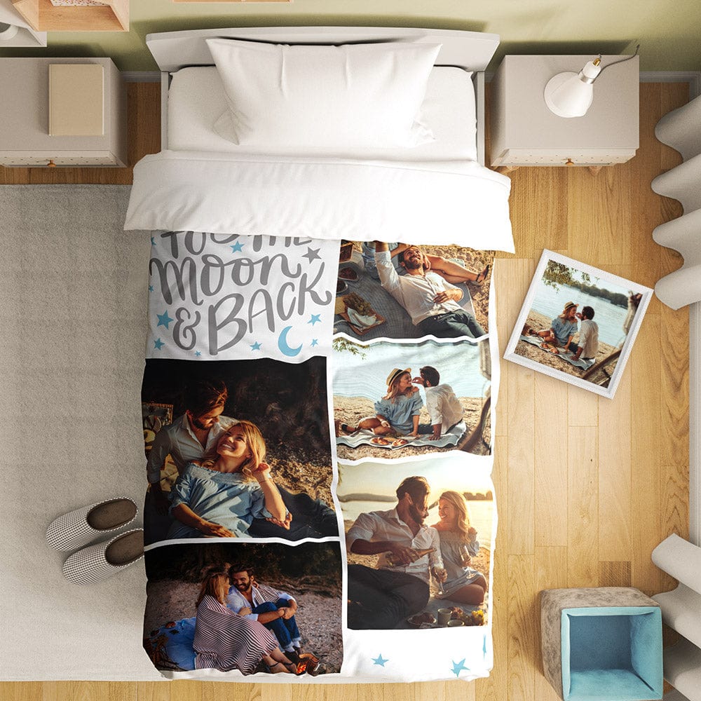 Custom Photo Collage Bedding Personalized Bedding Duvet Cover Single Bed Sheet Gifts-Blongser