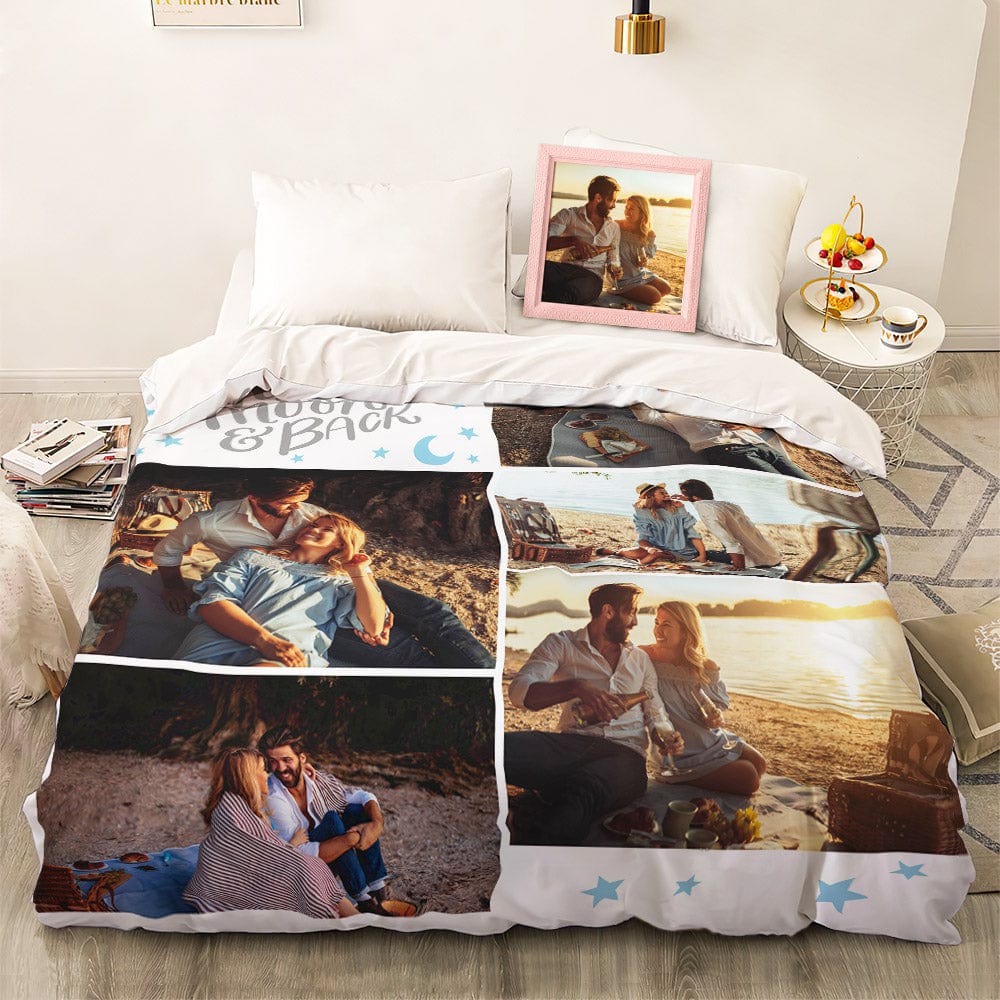 Custom Photo Collage Bedding Personalized Bedding Duvet Cover Double Bed Sheet Gifts-Blongser
