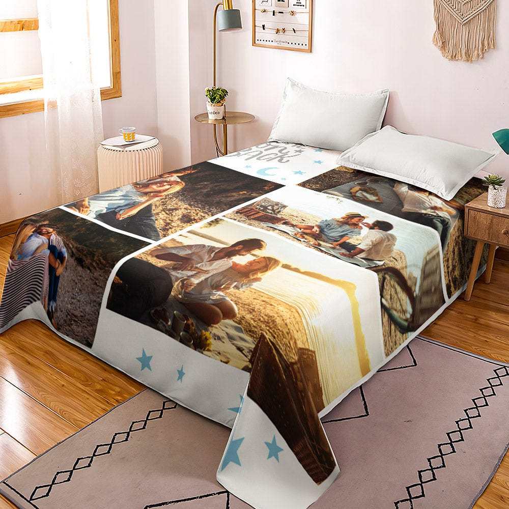 Custom Photo Collage Bedding Personalized Bedding Duvet Cover Double Bed Sheet Gifts-Blongser