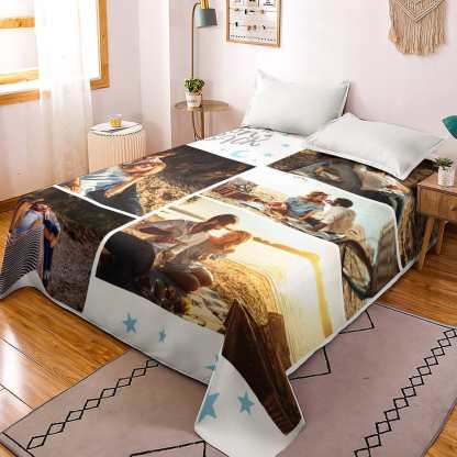 Custom Photo Collage Bedding Personalized Bedding Duvet Cover Double Bed Sheet Gifts-Blongser