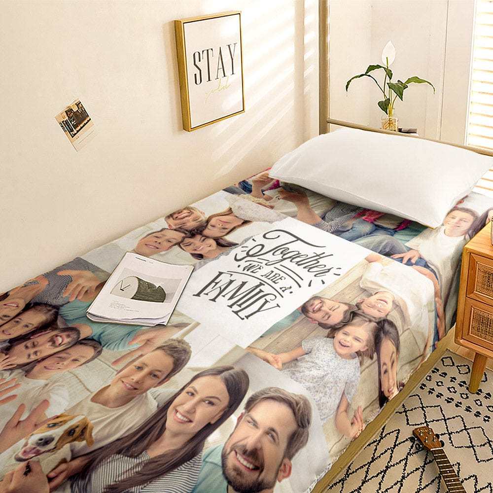 Custom Photo Collage Bedding Personalized Bedding Duvet Cover Single Bed Sheet Gifts-Blongser