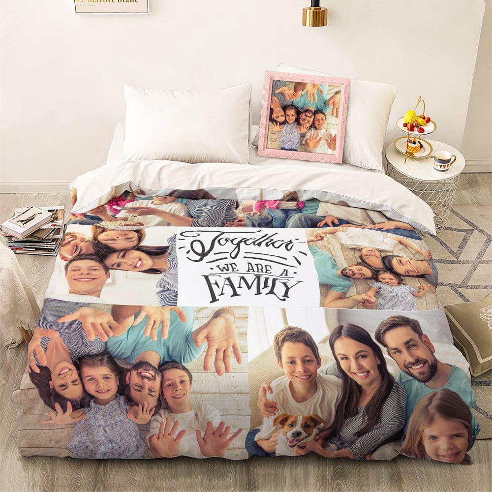 Custom Photo Collage Bedding Personalized Bedding Duvet Cover Double Bed Sheet Gifts-Blongser