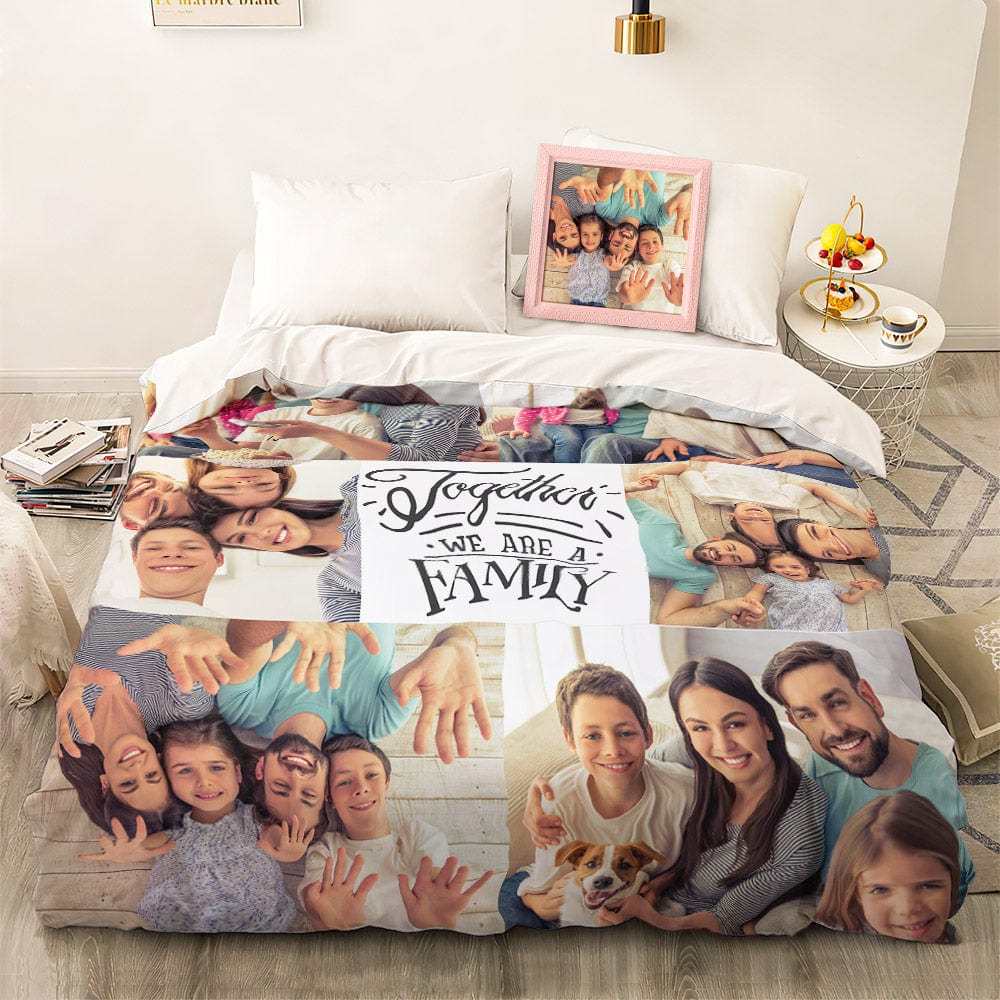 Custom Photo Collage Bedding Personalized Bedding Duvet Cover Double Bed Sheet Gifts-Blongser