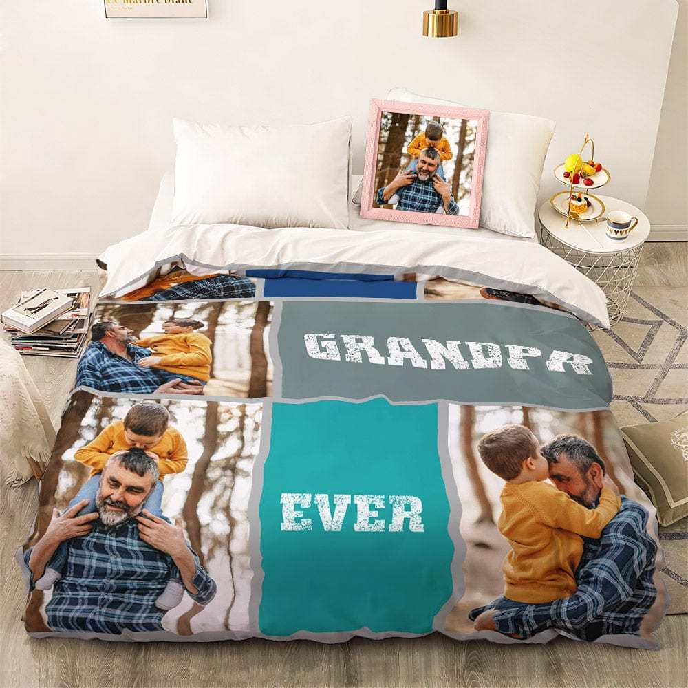Custom Photo Collage Bedding Personalized Bedding Duvet Cover Double Bed Sheet Gifts-Blongser