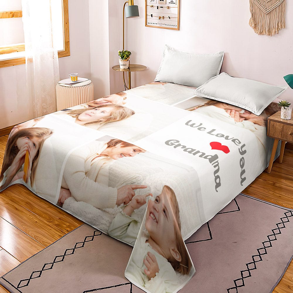 Custom Photo Collage Bedding Personalized Bedding Duvet Cover Double Bed Sheet Gifts-Blongser