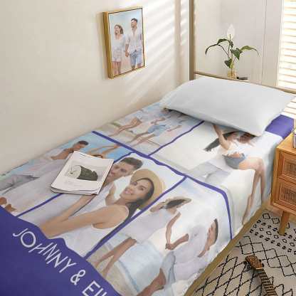 Personalized Photo Collage Bedding Custom Bedding Duvet Cover Single Bed Sheet Gifts-Blongser
