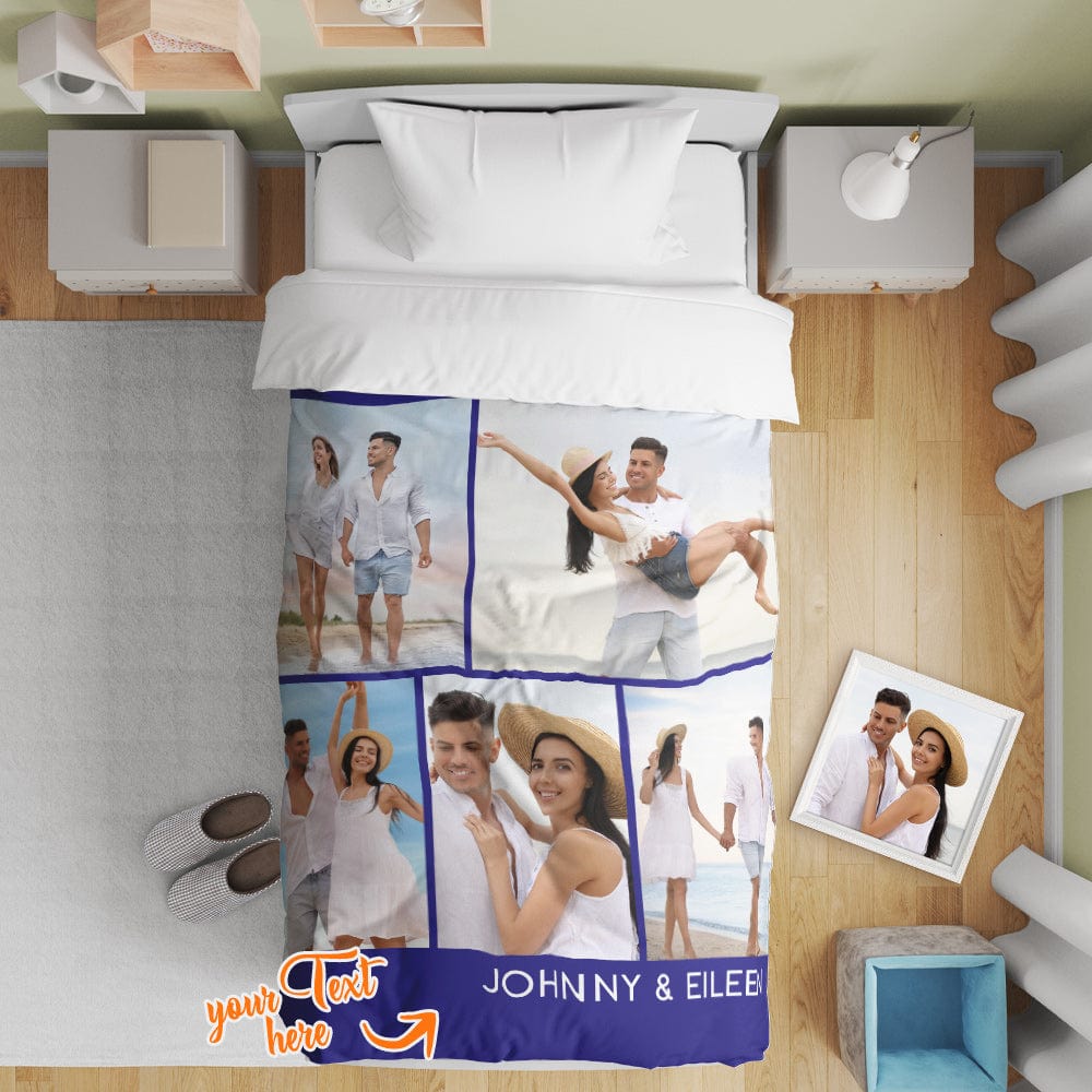 Personalized Photo Collage Bedding Custom Bedding Duvet Cover Single Bed Sheet Gifts-Blongser