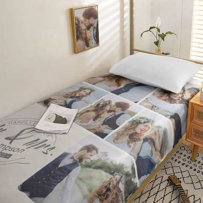 Personalized Photo Collage Bedding Custom Bedding Duvet Cover Single Bed Sheet Gifts-Blongser