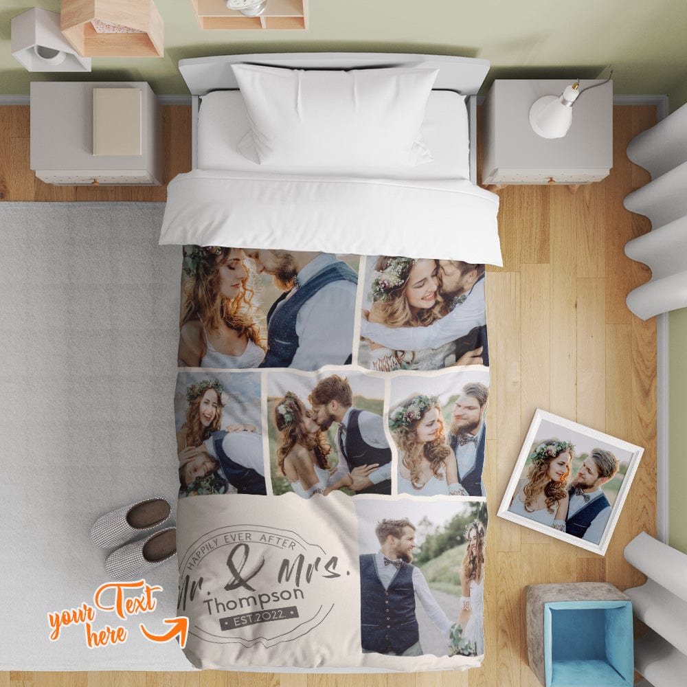 Personalized Photo Collage Bedding Custom Bedding Duvet Cover Single Bed Sheet Gifts-Blongser