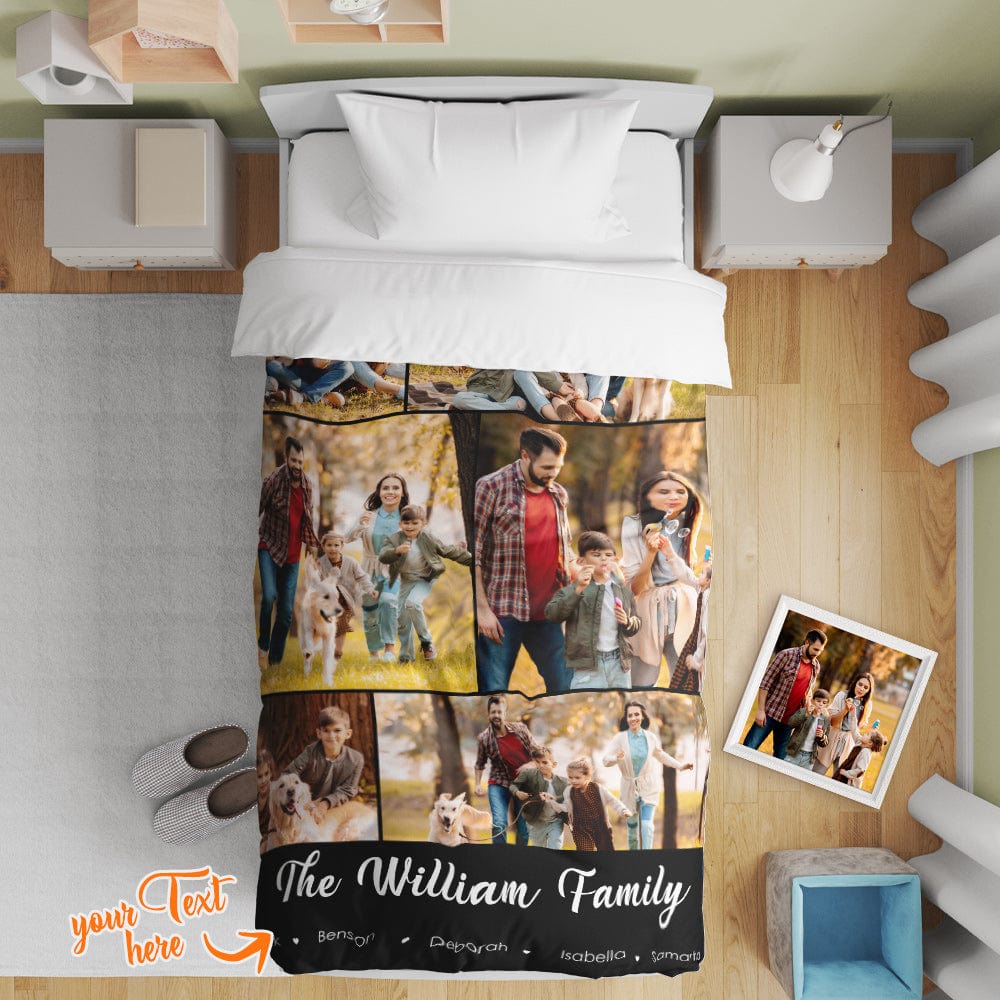 Personalized Photo Collage Bedding Custom Bedding Duvet Cover Single Bed Sheet Gifts-Blongser