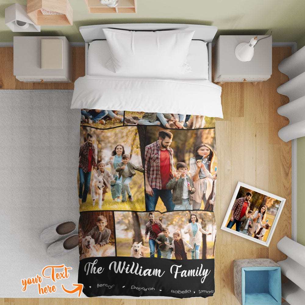 Personalized Photo Collage Bedding Custom Bedding Duvet Cover Single Bed Sheet Gifts-Blongser