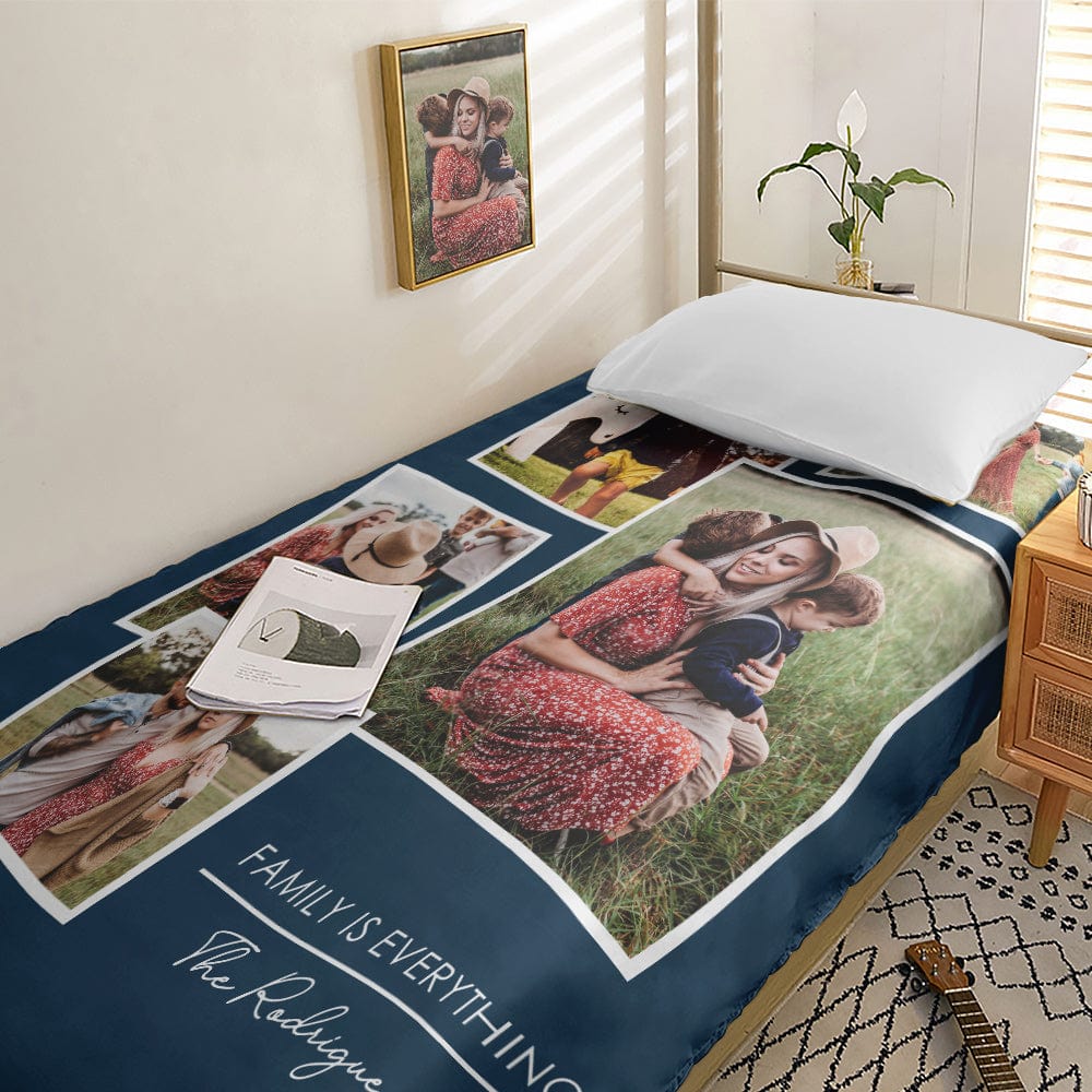 Personalized Photo Collage Bedding Custom Bedding Duvet Cover Single Bed Sheet Gifts-Blongser