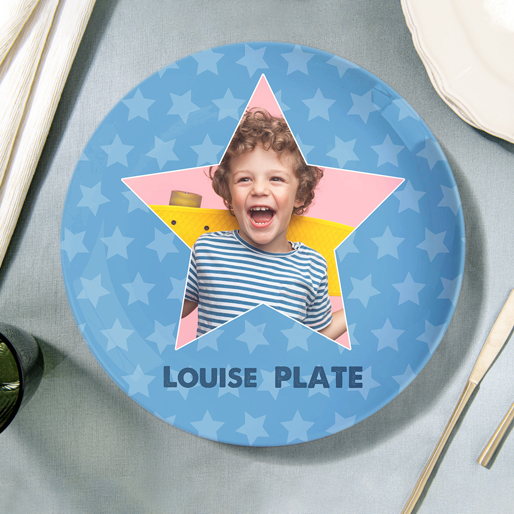 Custom Name Ceramic Souvenir Plate Personalized Star Shape Dinner Plates-Blongser