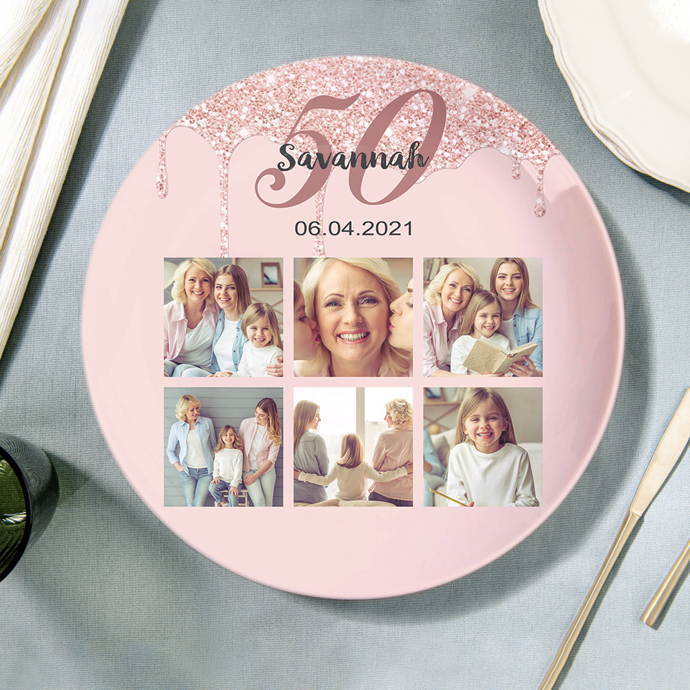 Personalized Mother's Day Plates Birthday Dinnerware Ceramics Plate-Blongser