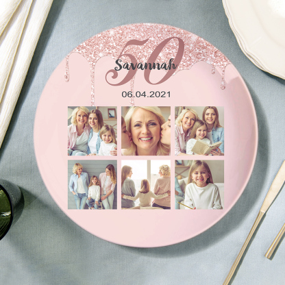 Personalized Mother's Day Plates Birthday Dinnerware Ceramics Plate-Blongser