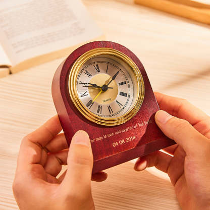 Custom Engraved Clock Vintage Home Commemorate Wood Gifts-Blongser