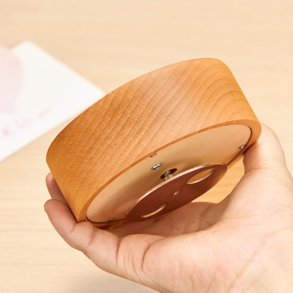 Custom Photo Wooden Music Box Rotating Base Music Tabel Decoration Castle in the Sky-Blongser