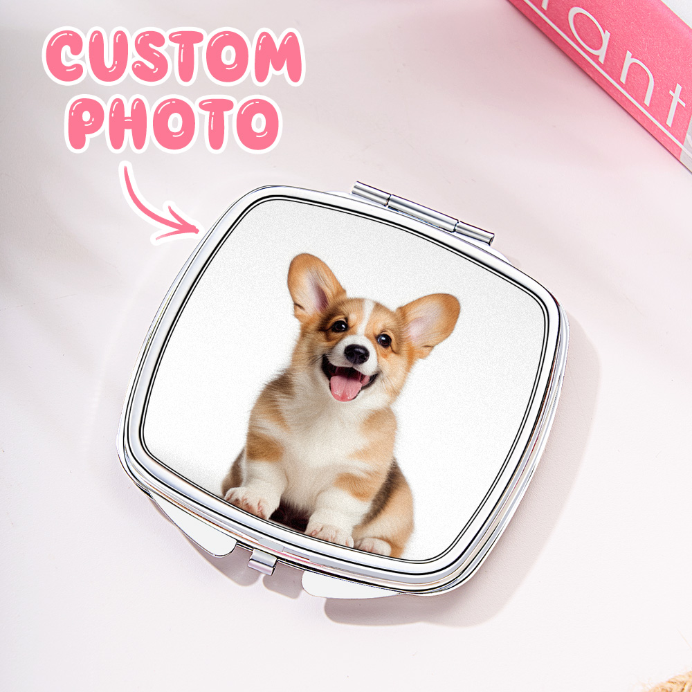 Personalized Photo Compact Portable Mirror Travel Birthday Gift for Her-Blongser