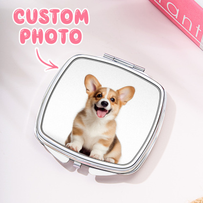 Personalized Photo Compact Portable Mirror Travel Birthday Gift for Her-Blongser