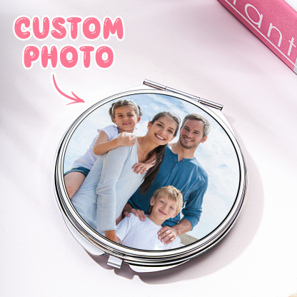 Personalized Photo Compact Portable Mirror Travel Birthday Gift for Her-Blongser