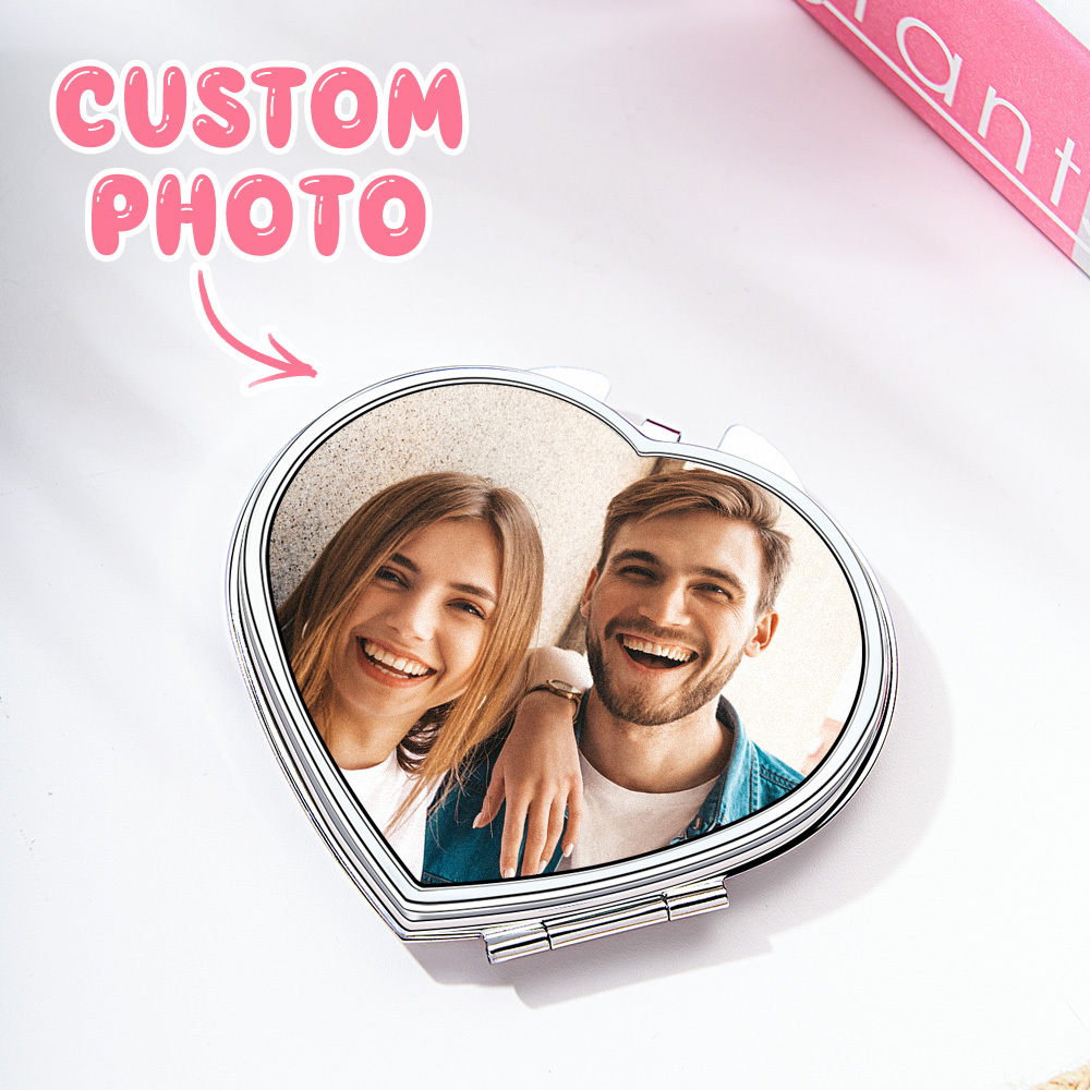Personalized Photo Compact Portable Mirror Travel Birthday Gift for Her-Blongser