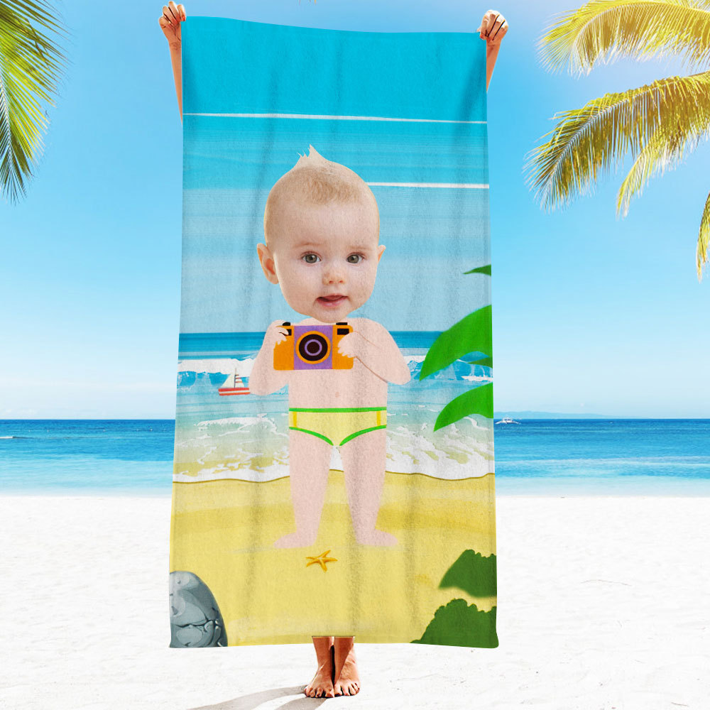 Engraved Photo Towel Gift for Girlfriend or Boyfriend Personalized Towel Personalized Gifts-Blongser