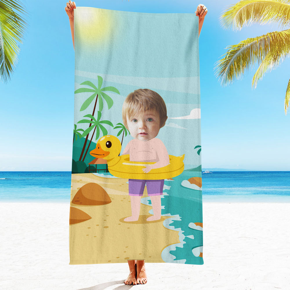 Engraved Photo Towel Gift for Girlfriend or Boyfriend Personalized Towel Personalized Gifts-Blongser