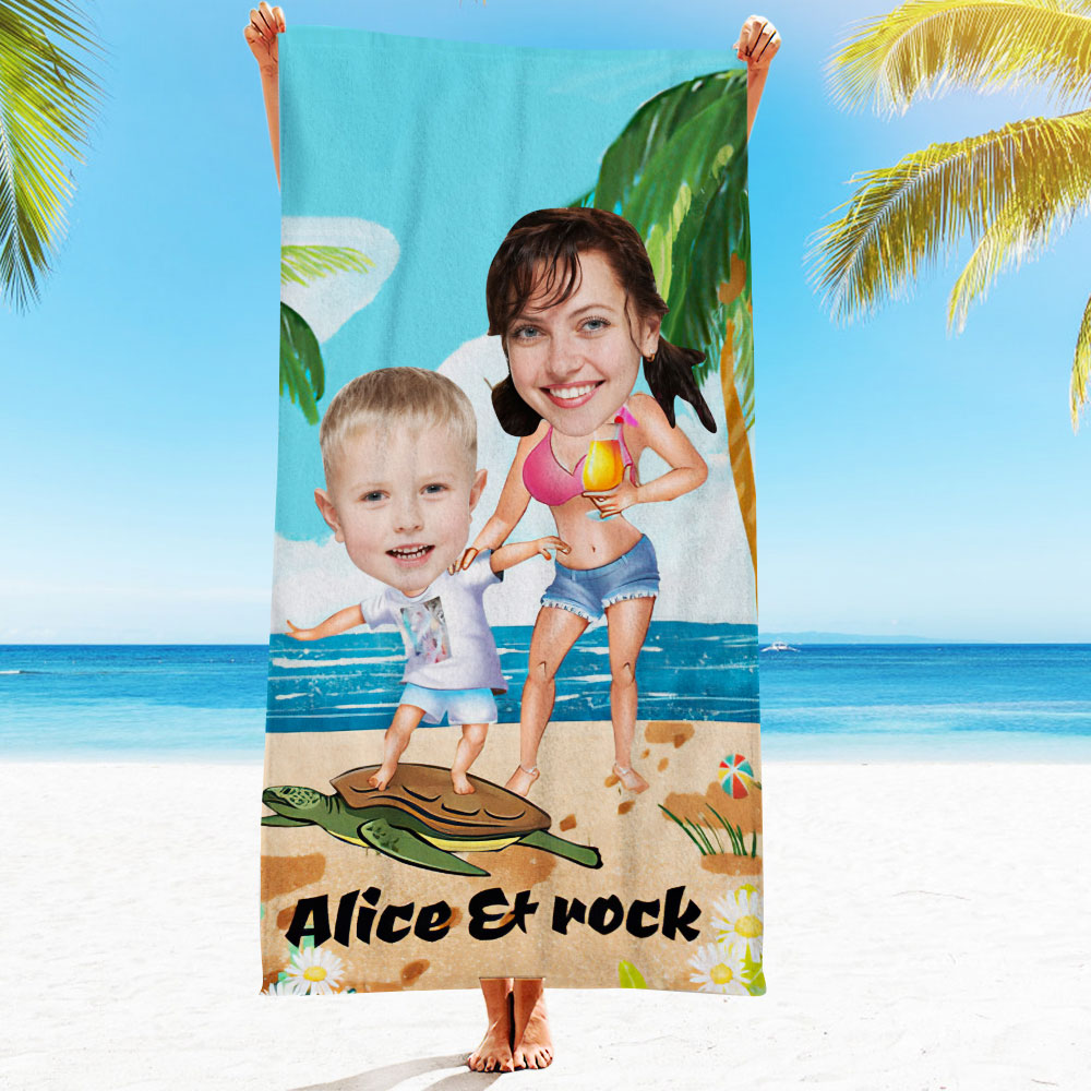 Engraved Photo Towel Gift for Girlfriend or Boyfriend Personalized Towel Personalized Gifts-Blongser