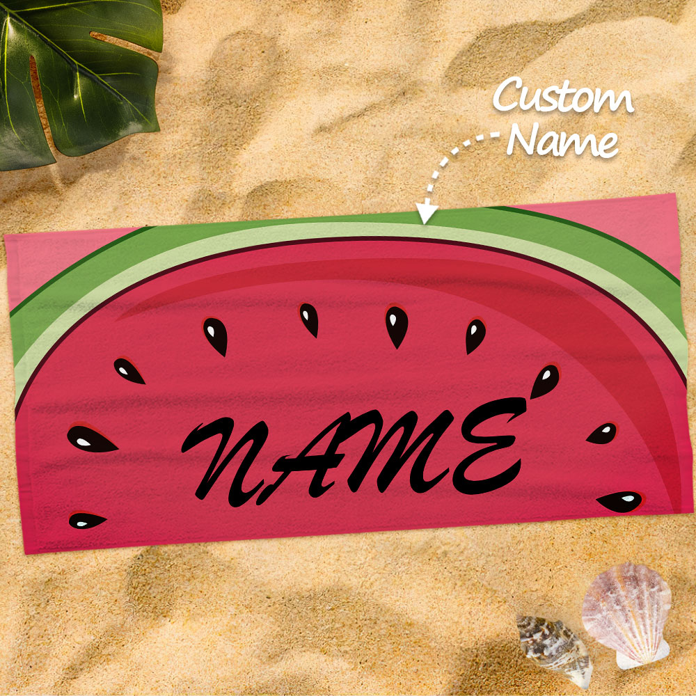 Personalized Name Orange Fruit Printed Beach Towel-Blongser