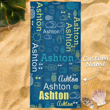 Customized Name Beach Towel Personalized Funny Pool Towels-Blongser