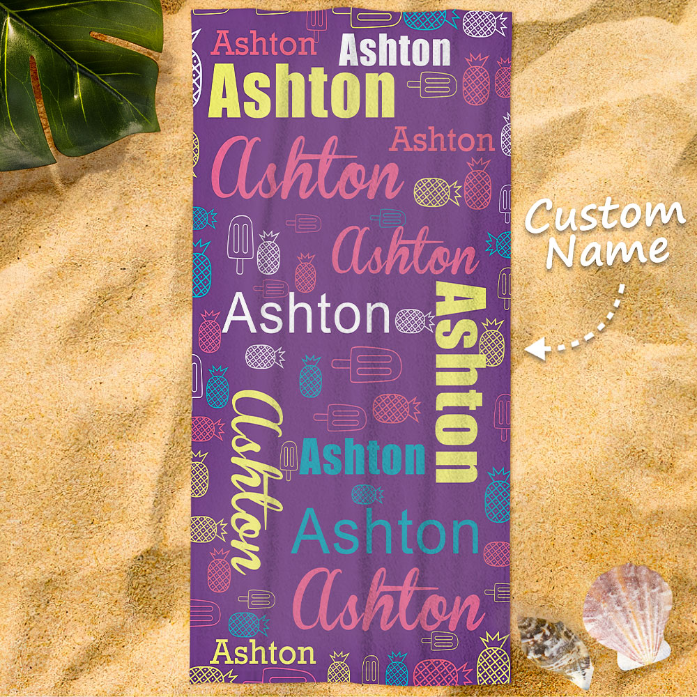 Customized Name Beach Towel Personalized Funny Pool Towels-Blongser