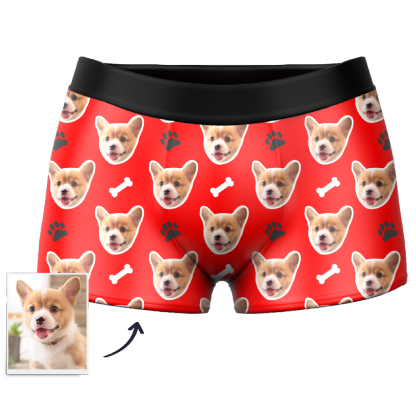 Custom Dog Face Boxers Personalized Men's Underwear with Preview-Blongser