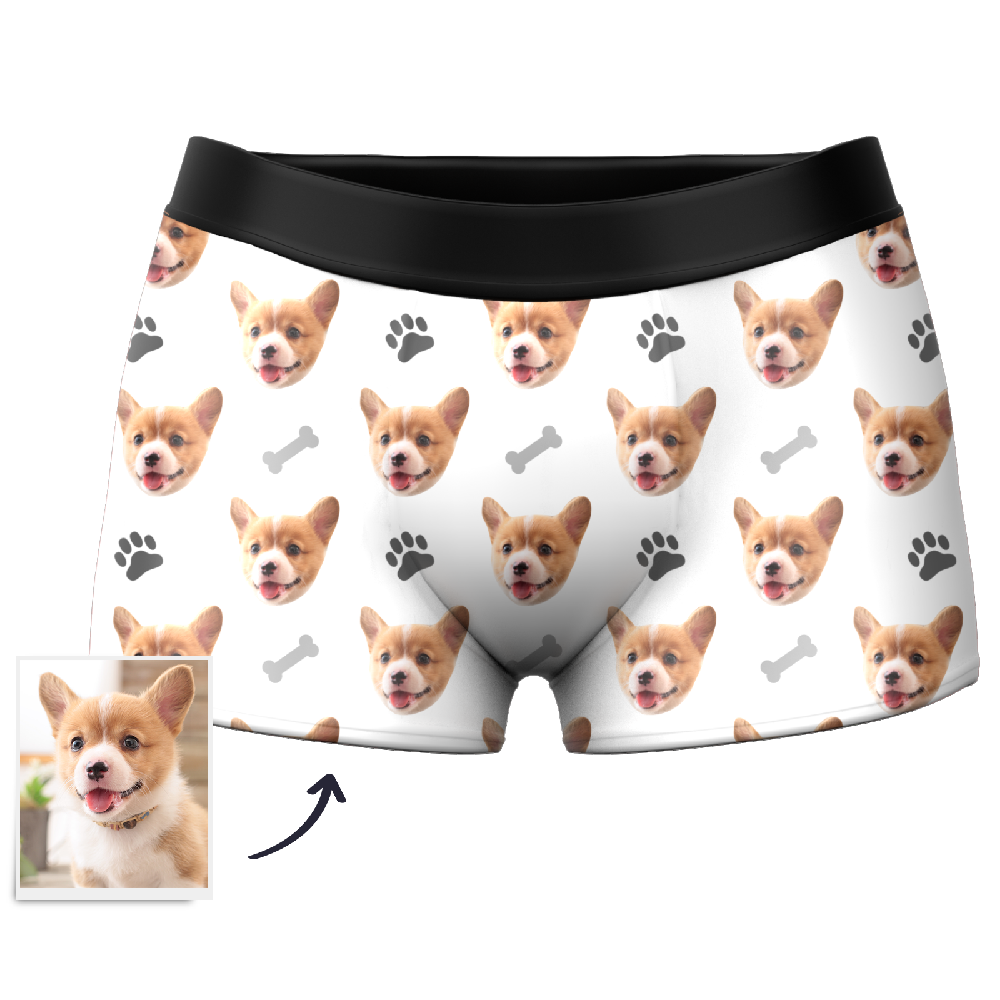 Custom Dog Face Boxers Personalized Men's Underwear with Preview