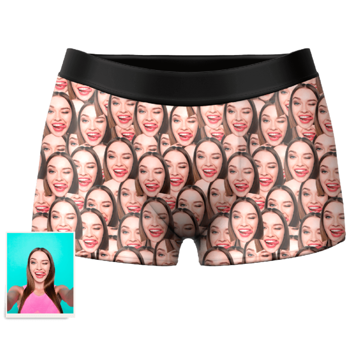 Face Mash - Custom Face Boxer Shorts-Blongser