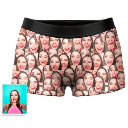 Face Mash - Custom Face Boxer Shorts-Blongser