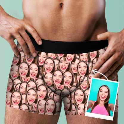 Face Mash - Custom Face Boxer Shorts-Blongser