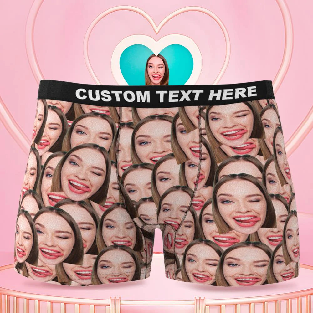 Face Mash - Custom Face Boxer Shorts-Blongser