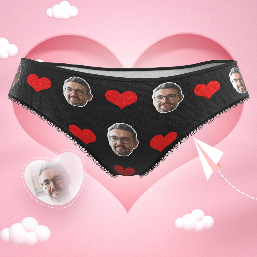 Valentine's Day Gift Heart - Custom Face Panties Underwear-Blongser